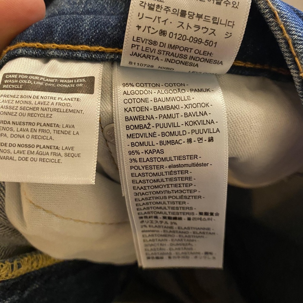 Levis 511 Jeans Mens 38x32 Blue Slim Straight Stretch Denim Medium Wash Pants - Picture 13 of 15